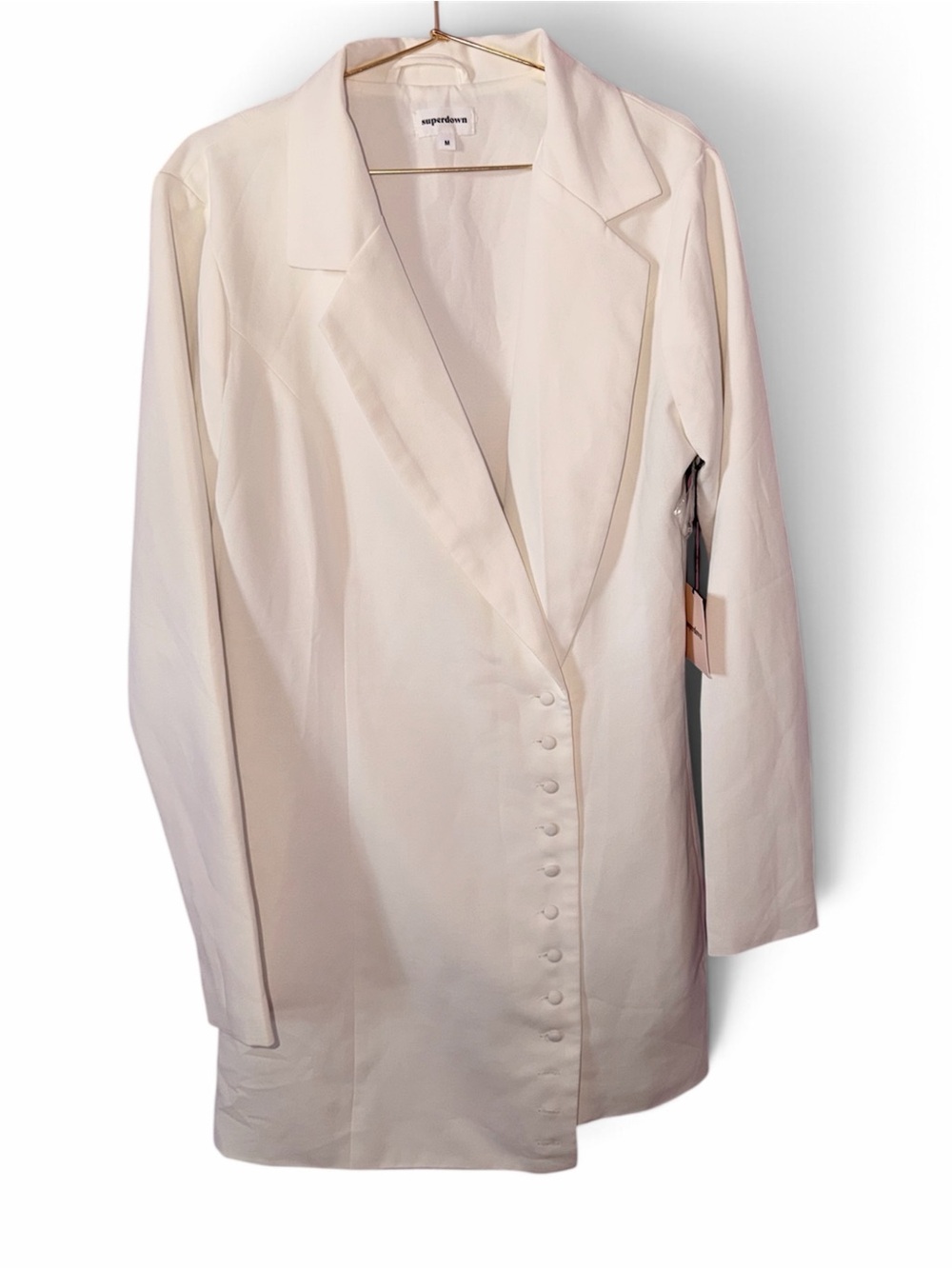 Superdown Off-White Asymmetrical Button Blazer Mini Dress - Size M (NWT)